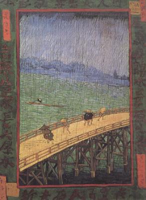 Vincent Van Gogh Japonaiserie:Bridge in the Rain (nn04) china oil painting image